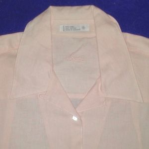 FOXCROFT peach linen blend fringed tail blouse #6